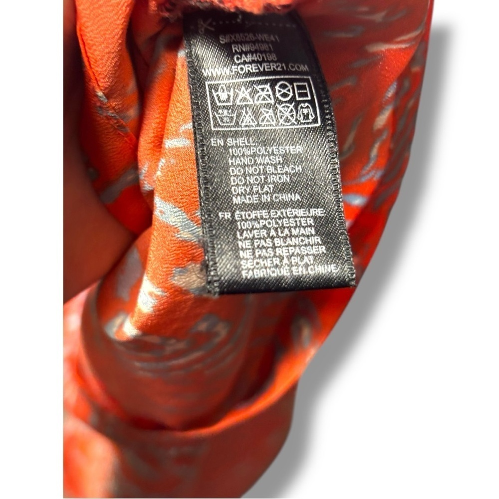 Forever 21 Orange/White and Gray Patterned Sweatheart Neck Sleveless Mini Dress - Picture 15 of 16